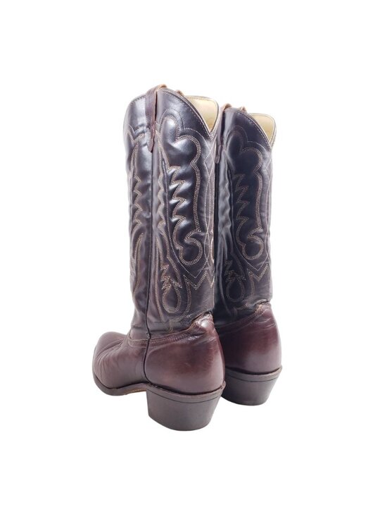 Texas Mens Size 9.5 Brown Leather Cowboy Boots Western Style main image 8